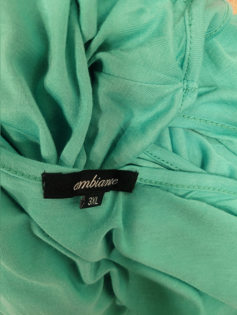 Ambiance Asymmetrical Tank Top 3XL Pastel Green Slinky Stretch Knit - Picture 4 of 6